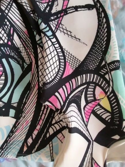 River Island Dress Size 12 Bodycon Cream Black Pastels - Picture 11 of 11